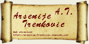 Arsenije Trenković vizit kartica